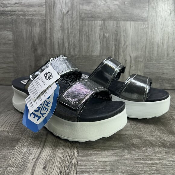 Hey Dude Delray Slide Classic Women's size 10 Metallic Platform Sandals - Picture 5 of 8